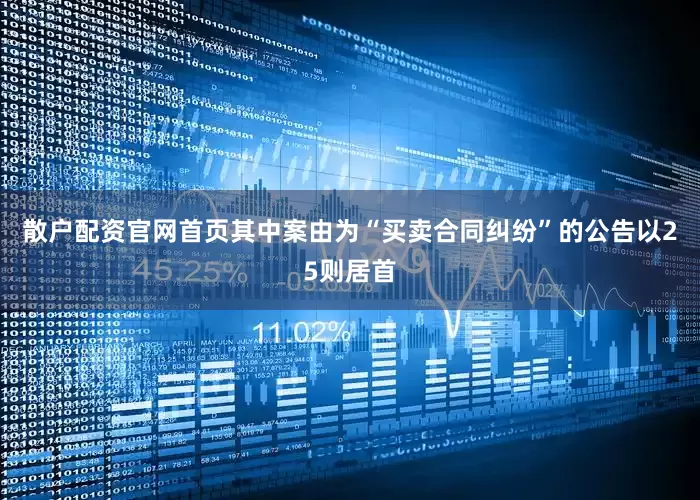 散户配资官网首页其中案由为“买卖合同纠纷”的公告以25则居首